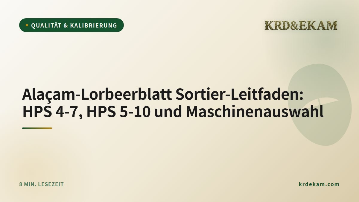 Alaçam-Lorbeerblatt Sortier-Leitfaden: HPS 4-7, HPS 5-10 und Maschinenauswahl