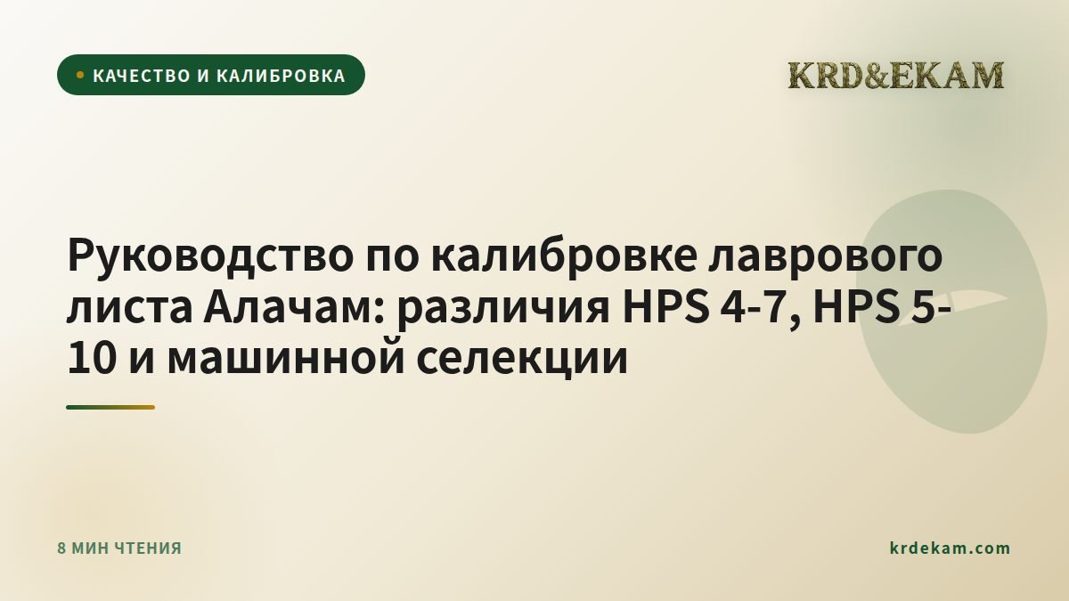 Руководство по калибровке лаврового листа Алачам: различия HPS 4-7, HPS 5-10 и машинной селекции