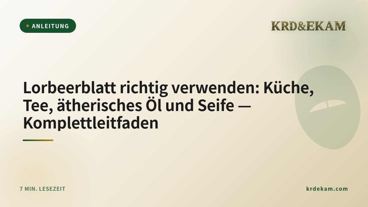 Lorbeerblatt richtig verwenden: Küche, Tee, ätherisches Öl und Seife — Komplettleitfaden