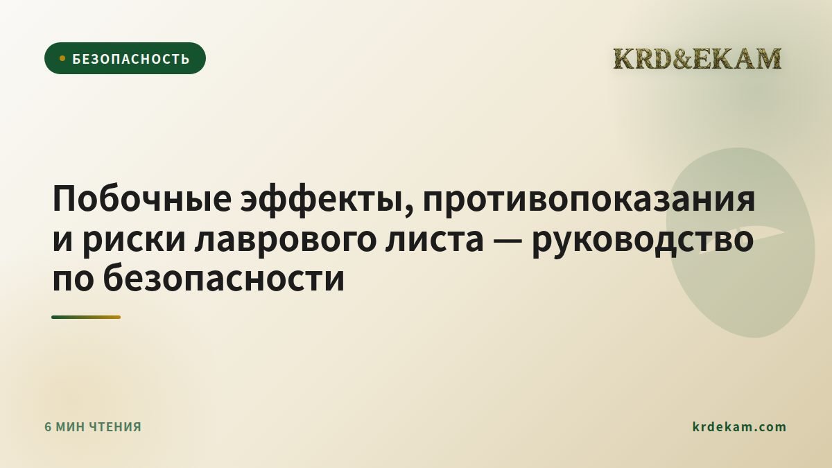 Побочные эффекты, противопоказания и риски лаврового листа — руководство по безопасности