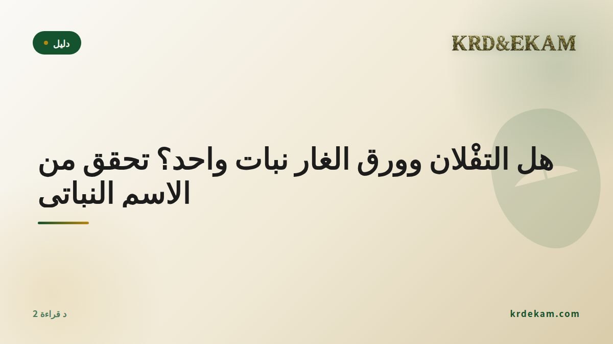هل التفْلان وورق الغار نبات واحد؟ تحقق من الاسم النباتي