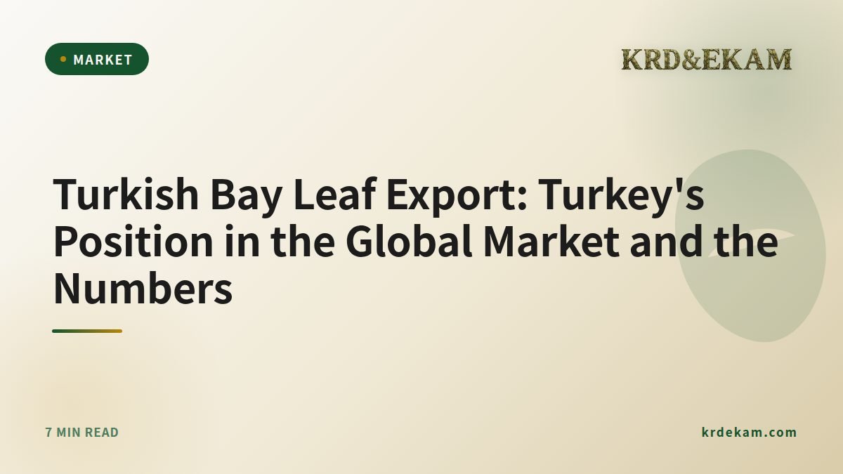 Turkish Bay Leaf Export: Turkey's Position in the Global Market and the Numbers